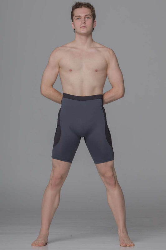 Diverso Men's Double Knee Shorts - Black & Grey