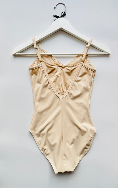 Camisole Leotard with Lace Panel - Cream