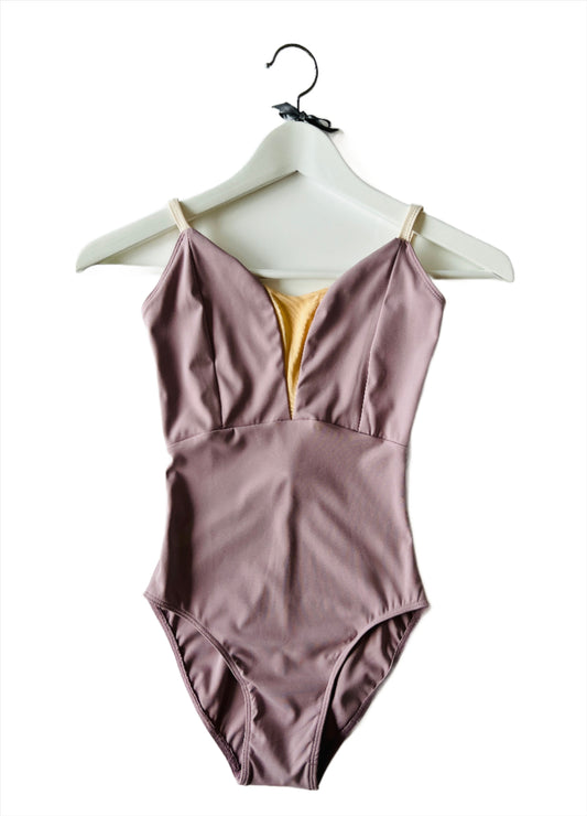 V mesh camisole ballet leotard in lavender pink from The Collective Dancewear