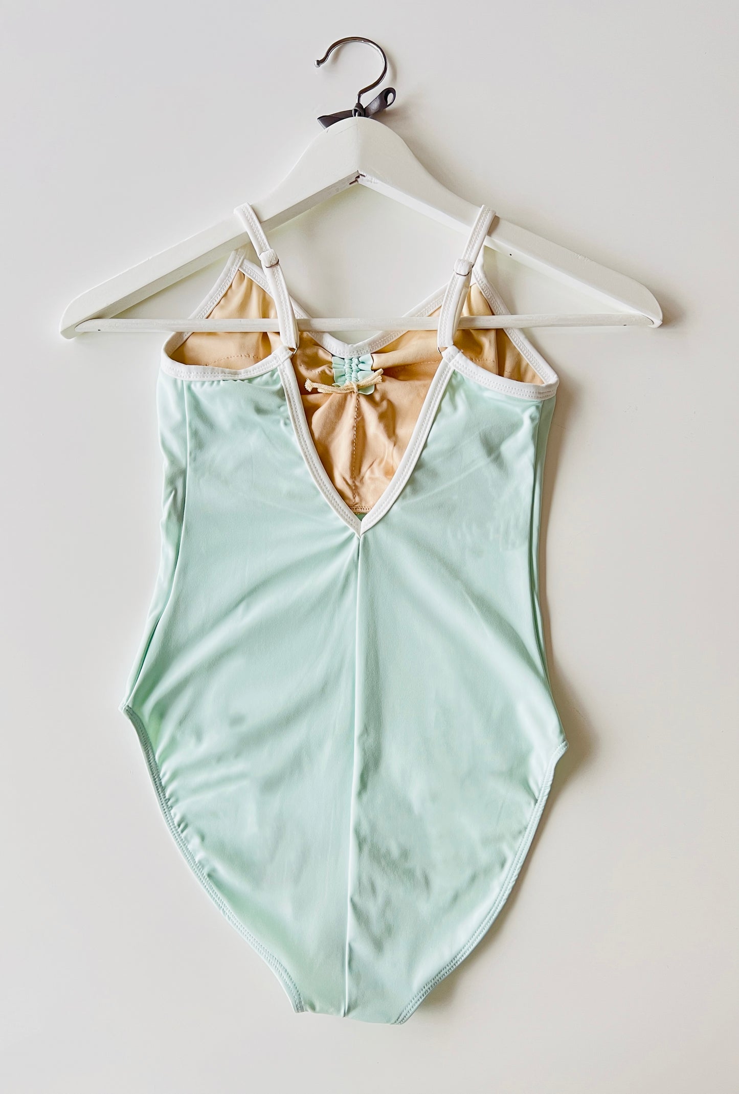Camisole ballet leotard in mint green and white from The Collective Dancewear