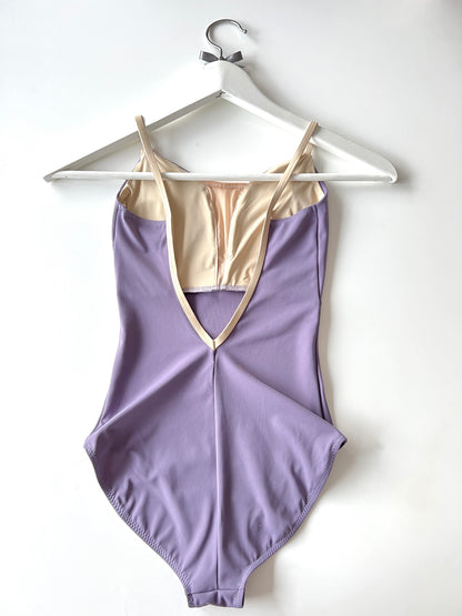 V mesh camisole ballet leotard in purple from The Collective Dancewear