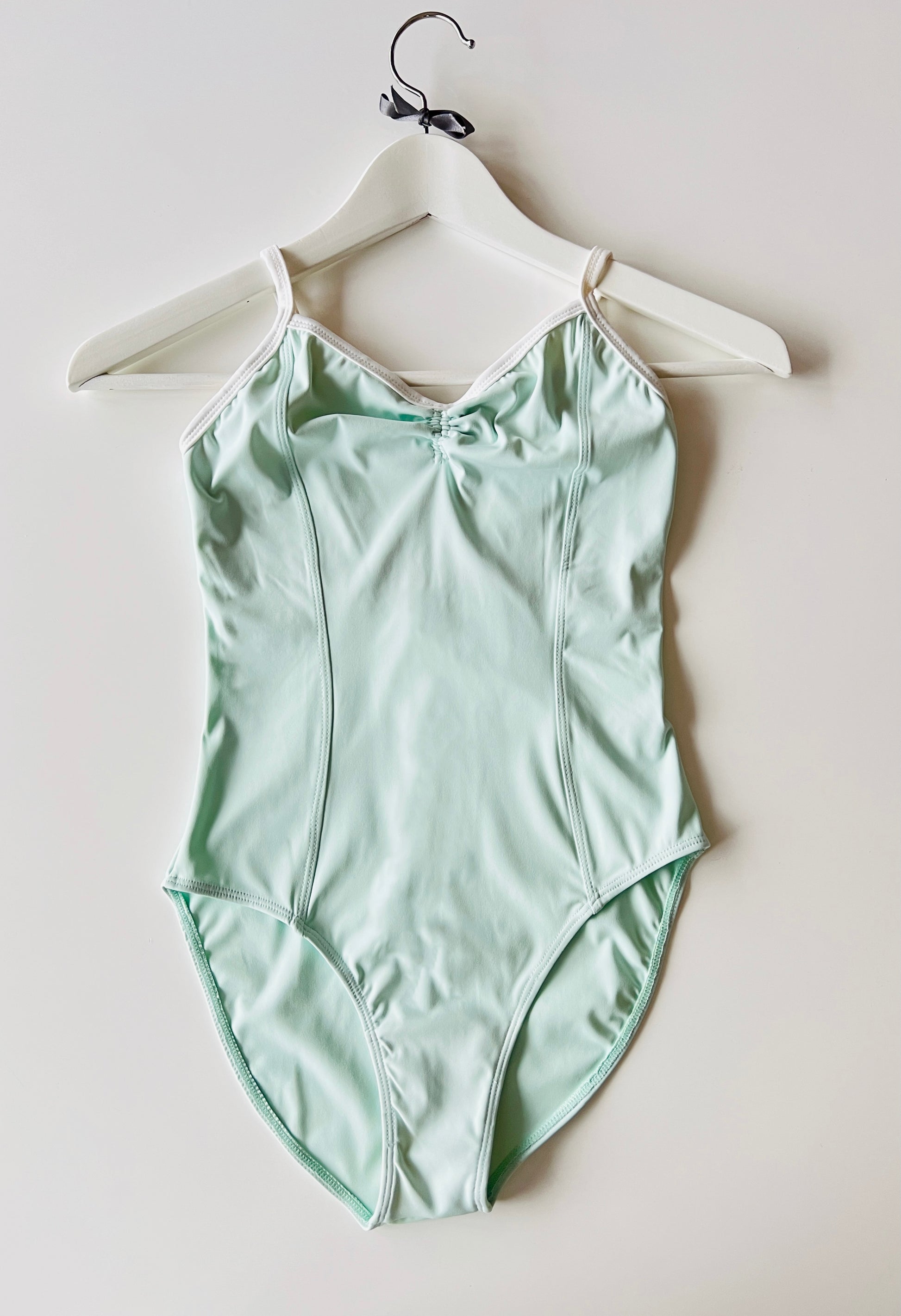 Camisole ballet leotard in mint green and white from The Collective Dancewear 