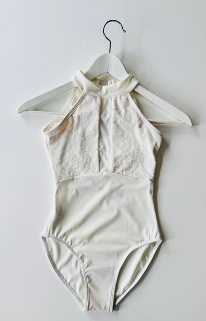 The Flock High Neck Leotard - White