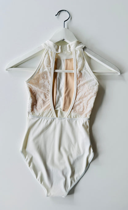 The Flock High Neck Leotard - White