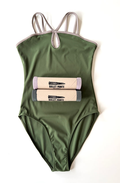 The Olive Green Camisole With Double Contrasting Straps