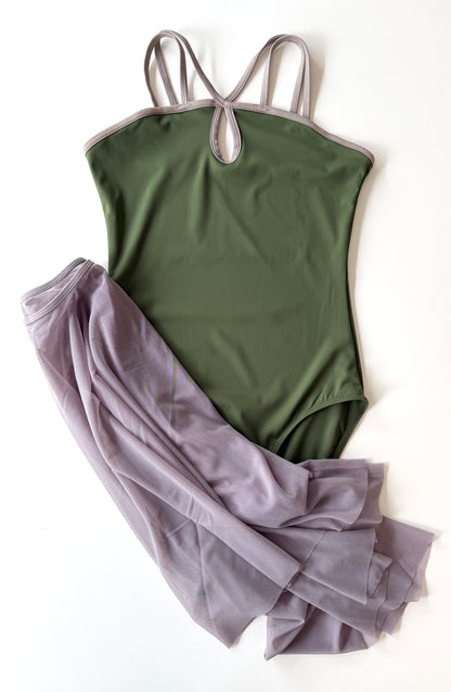 The Olive Green Camisole With Double Contrasting Straps