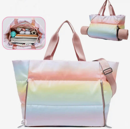 Large ballet, yoga dance bag in rainbow  from The Collective Dancewear