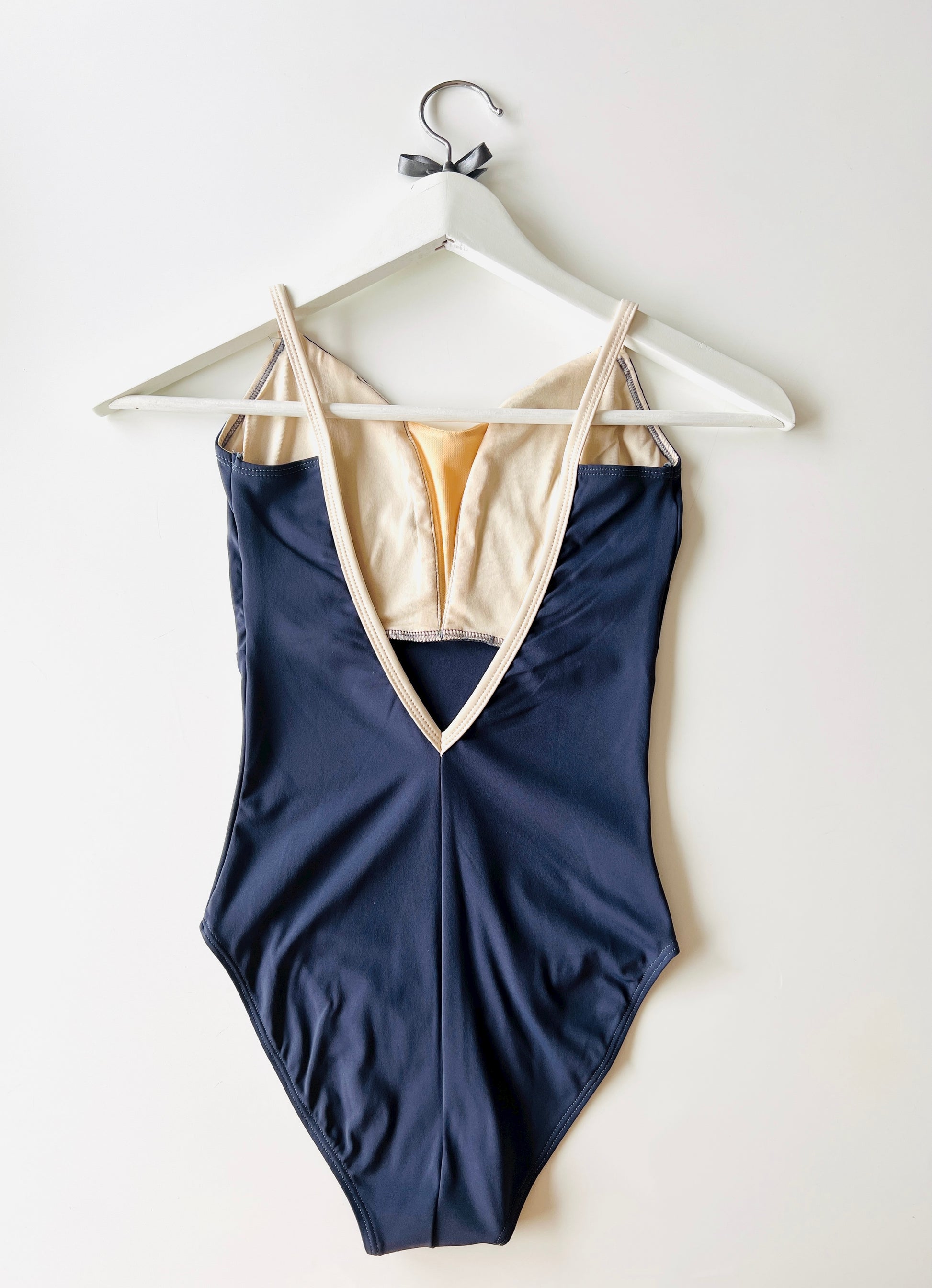v mesh ballet camisole leotard indigo navy blue from The Collective Dancewear