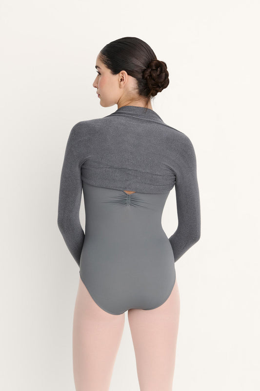 Intermezzo Darcy Knitted Warmup Shrug in Bamboo - Dark Grey