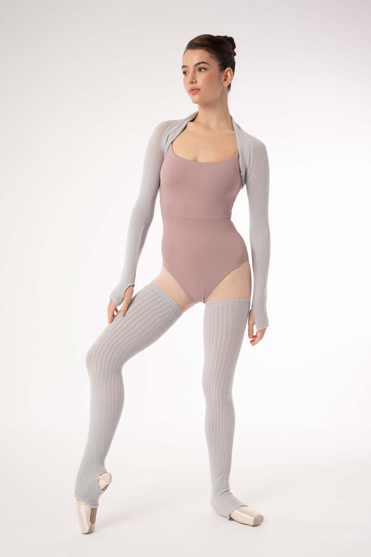 Intermezzo Darcy Knitted Warmup Shrug in Bamboo - Grey