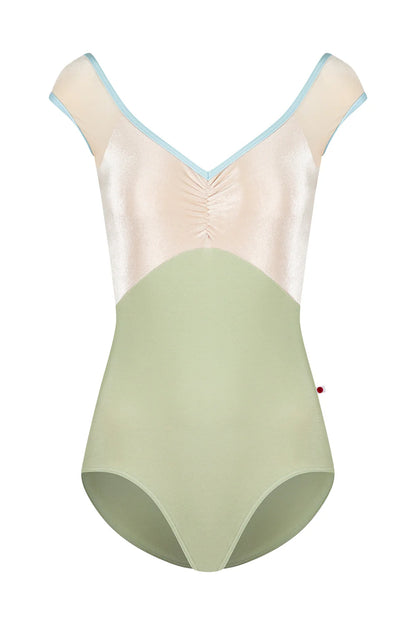 Yumiko Elli Cap Sleeve Leotard - Ginko Green