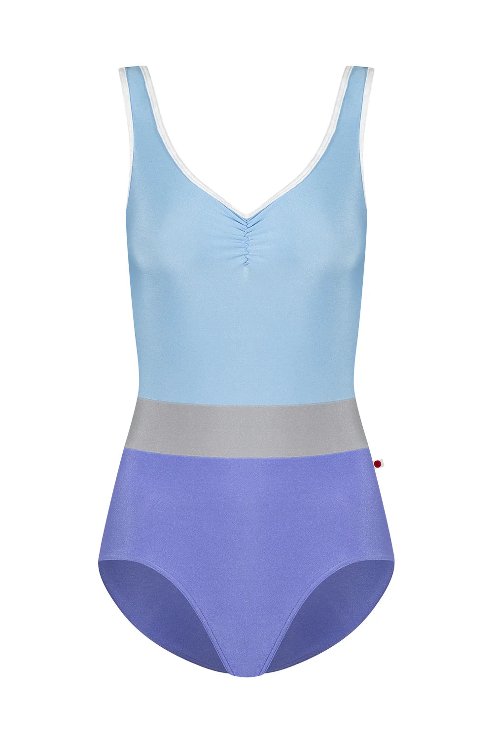 Yumiko Lucy Tank Leotard With Pinch Front - Lavender & Moontide