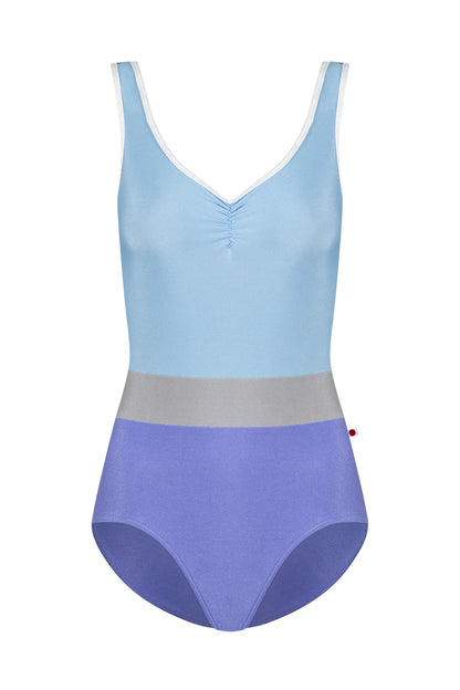 Yumiko Lucy Tank Leotard With Pinch Front - Lavender & Moontide