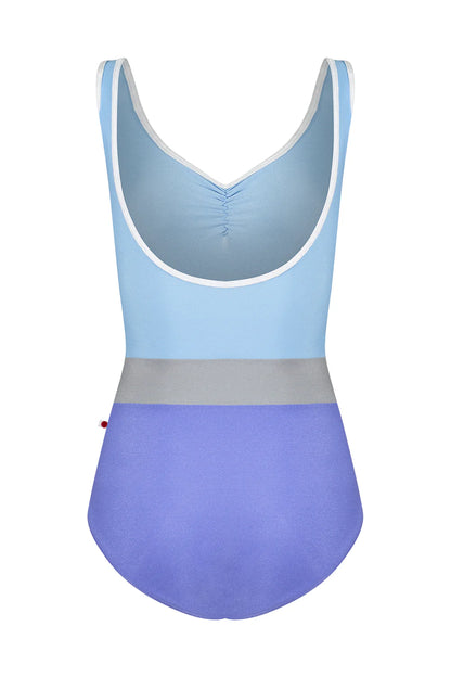 Yumiko Lucy Tank Leotard With Pinch Front - Lavender & Moontide