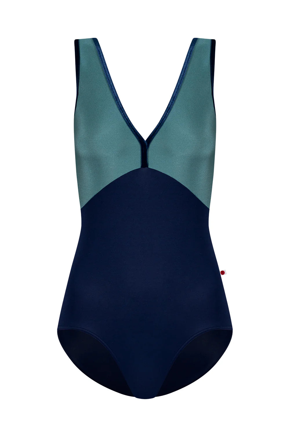 Yumiko Alicia V Neck Leotard - Cosmo & Frost Blue