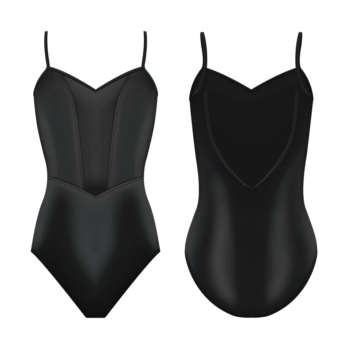 Danse de Paris Nikita Camisole Leotard - Ebony Black