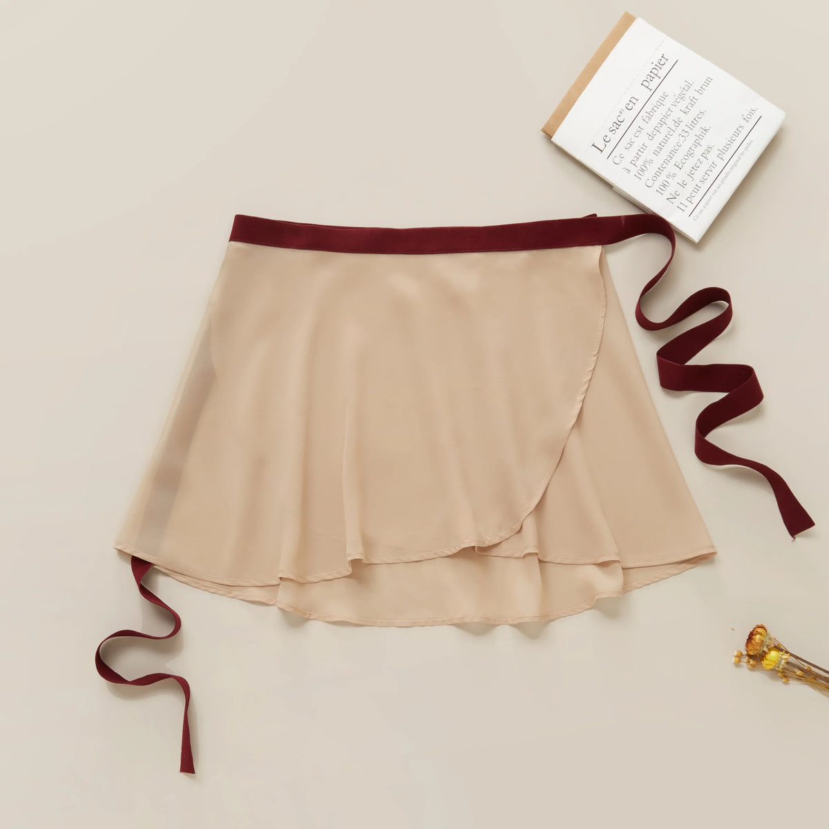 Sonnet Dance The Contrast Wrap Skirt - Nude