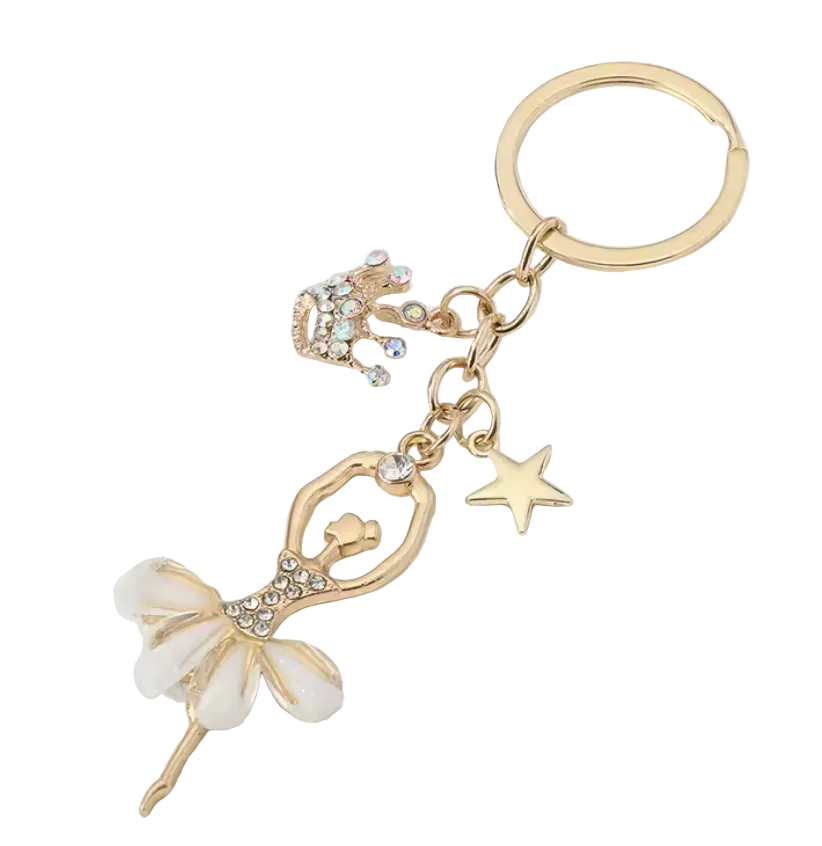 Ballerina Key Ring with Rhinestones