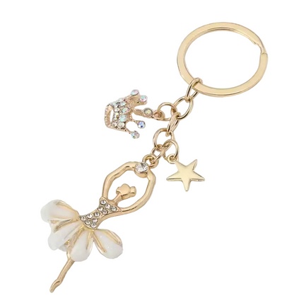 Ballerina Key Ring with Rhinestones