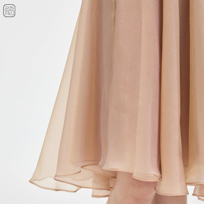 Sonnet Dance The Glace Double Layer Skirt - Pearlescent gold