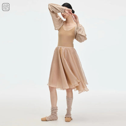 Sonnet Dance The Glace Double Layer Skirt - Pearlescent gold