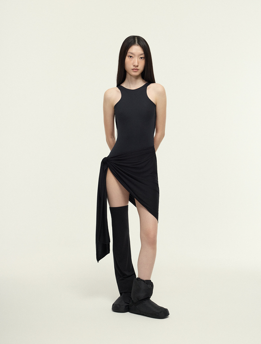 Taecho SecondSkin SilkSoft™ Stola Curve-Draped Wrap Ballet Skirt - Black