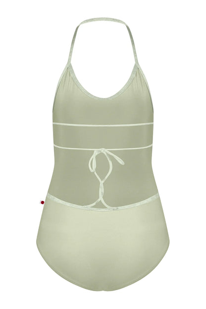Yumiko Kate Halter Neck Leotard - Ginko and Pistachio Green