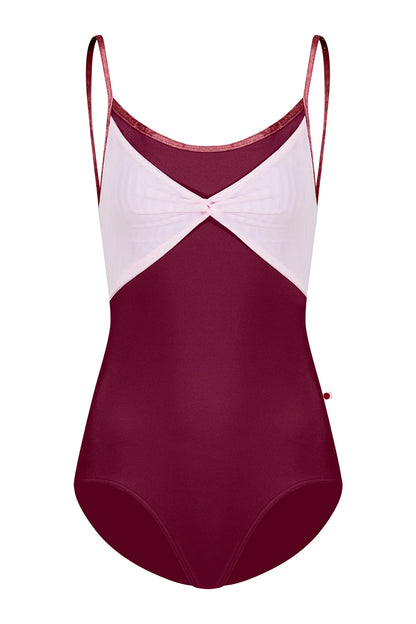 Yumiko Kathy Camisole Leotard - Burgundy & Rose
