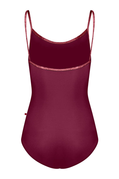 Yumiko Kathy Camisole Leotard - Burgundy & Rose