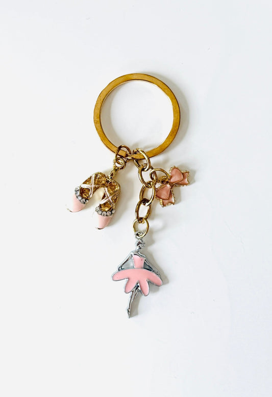 Ballerina Key Ring with Pointe Shoes and A Bow - Collective DancewearBallerina Key Ring with Pointe Shoes and A BowmKey ringCollective Dancewear