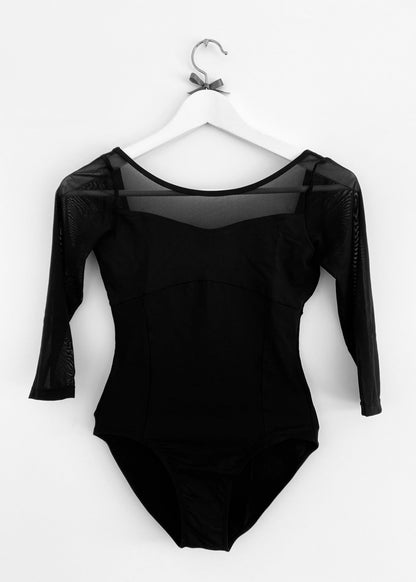 Black 3/4 Sleeved Leotard - THE COLLECTIVE DANCEWEARBlack 3/4 Sleeved Leotard#mLeotardTHE COLLECTIVE DANCEWEAR