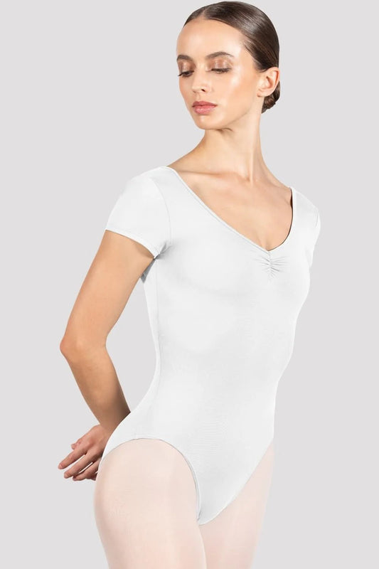 Bloch Ladies Penny Cap Sleeve Leotard - White - THE COLLECTIVE DANCEWEARBloch Ladies Penny Cap Sleeve Leotard - WhitemLeotardTHE COLLECTIVE DANCEWEAR