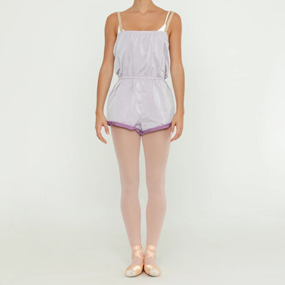 Bullet Pointe Micro Warm Up Romper - Cloud & Lilac - THE COLLECTIVE DANCEWEARBullet Pointe Micro Warm Up Romper - Cloud & LilacmWARMUPSTHE COLLECTIVE DANCEWEAR
