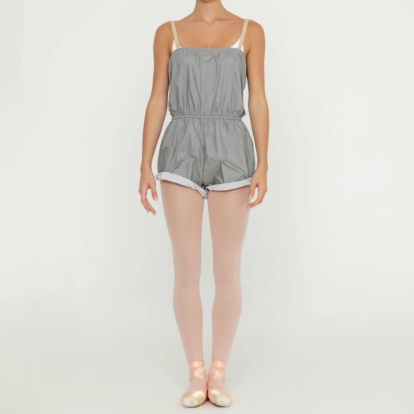 Bullet Pointe Micro Warm Up Romper - Grey - THE COLLECTIVE DANCEWEARBullet Pointe Micro Warm Up Romper - GreymWARMUPSTHE COLLECTIVE DANCEWEAR