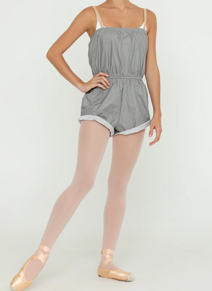 Bullet Pointe Micro Warm Up Romper - Grey - THE COLLECTIVE DANCEWEARBullet Pointe Micro Warm Up Romper - GreymWARMUPSTHE COLLECTIVE DANCEWEAR