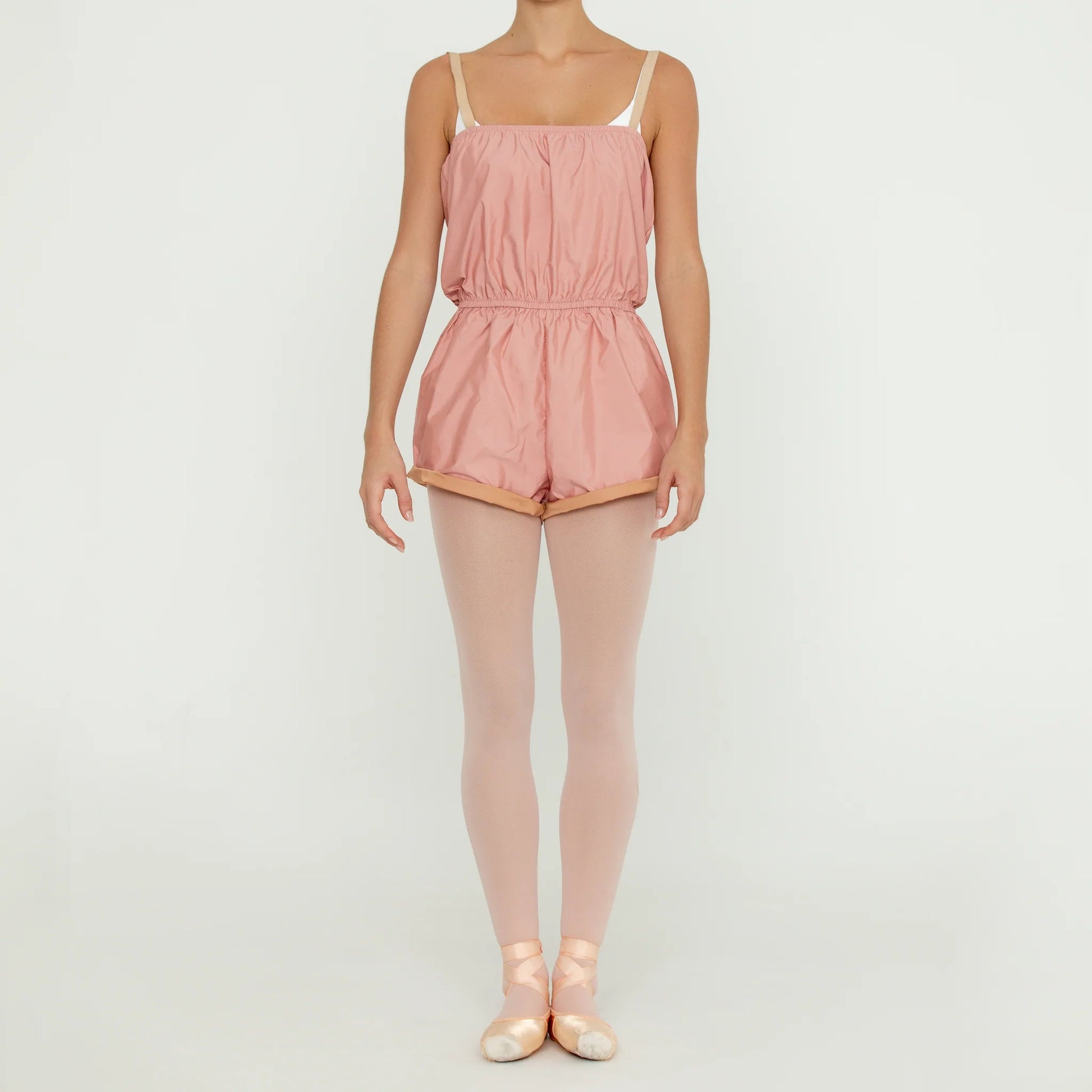 Bullet Pointe Micro Warm Up Romper - Peach & Coral - THE COLLECTIVE DANCEWEARBullet Pointe Micro Warm Up Romper - Peach & CoralmWARMUPSTHE COLLECTIVE DANCEWEAR