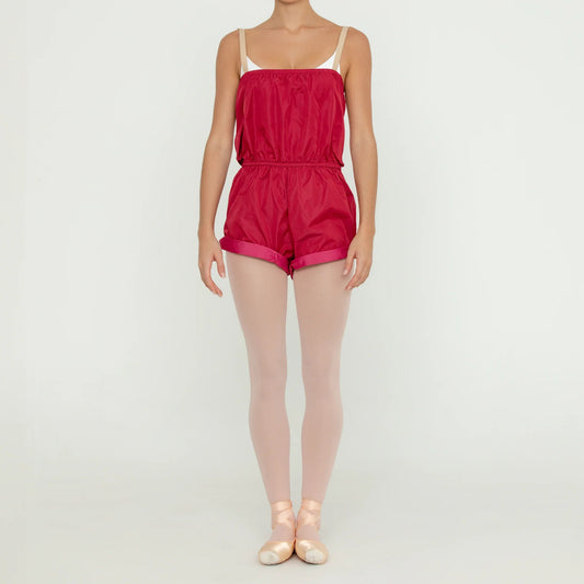 Bullet Pointe Micro Warm Up Romper - Red & Fuschia - THE COLLECTIVE DANCEWEARBullet Pointe Micro Warm Up Romper - Red & FuschiamWARMUPSTHE COLLECTIVE DANCEWEAR