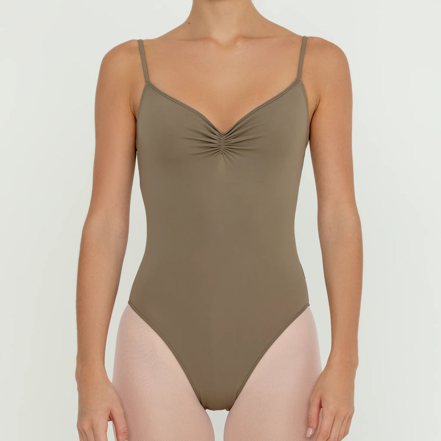 Bullet Pointe Pinch Front Camisole Leotard - Cappuccino - THE COLLECTIVE DANCEWEARBullet Pointe Pinch Front Camisole Leotard - CappuccinomLeotardTHE COLLECTIVE DANCEWEAR