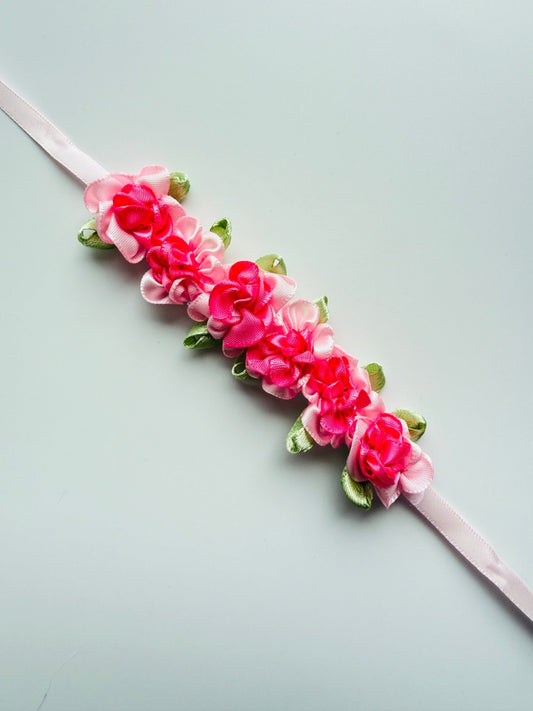 Bun Wrap - A Row Of Double Pink Peonies - THE COLLECTIVE DANCEWEARBun Wrap - A Row Of Double Pink PeoniesmBun wrapTHE COLLECTIVE DANCEWEAR