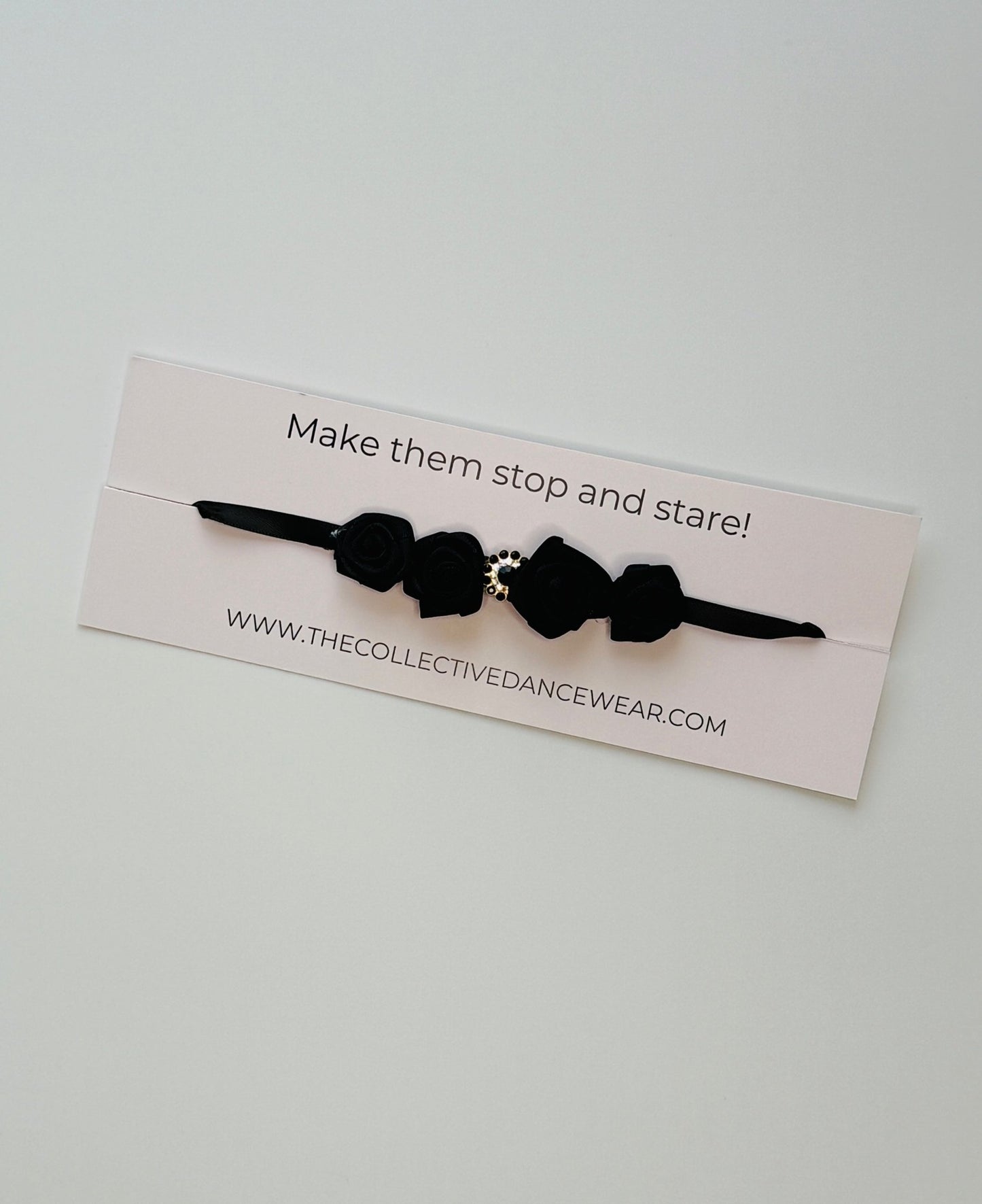 Bun Wrap - Black Rose With A Gem - THE COLLECTIVE DANCEWEARBun Wrap - Black Rose With A GemmBun wrapTHE COLLECTIVE DANCEWEAR