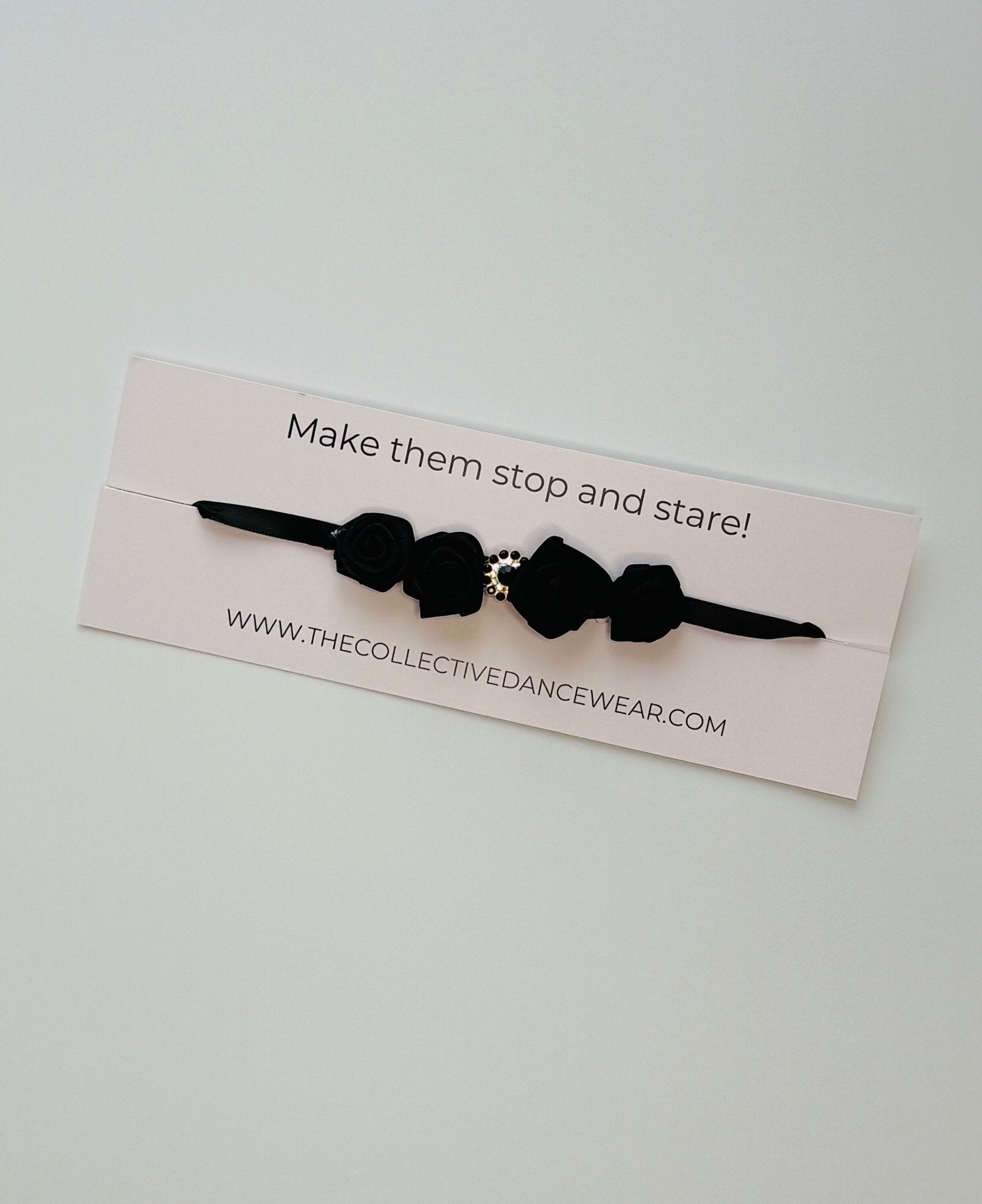 Bun Wrap - Black Rose With A Gem - THE COLLECTIVE DANCEWEARBun Wrap - Black Rose With A GemmBun wrapTHE COLLECTIVE DANCEWEAR