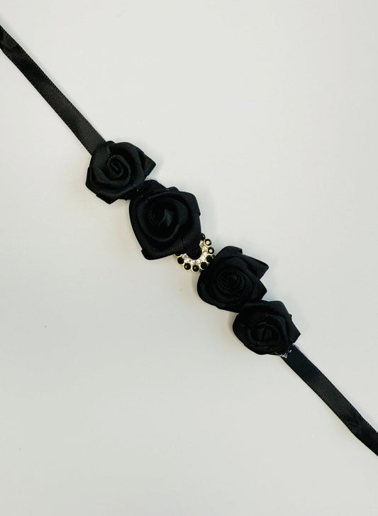 Bun Wrap - Black Rose With A Gem - THE COLLECTIVE DANCEWEARBun Wrap - Black Rose With A GemmBun wrapTHE COLLECTIVE DANCEWEAR