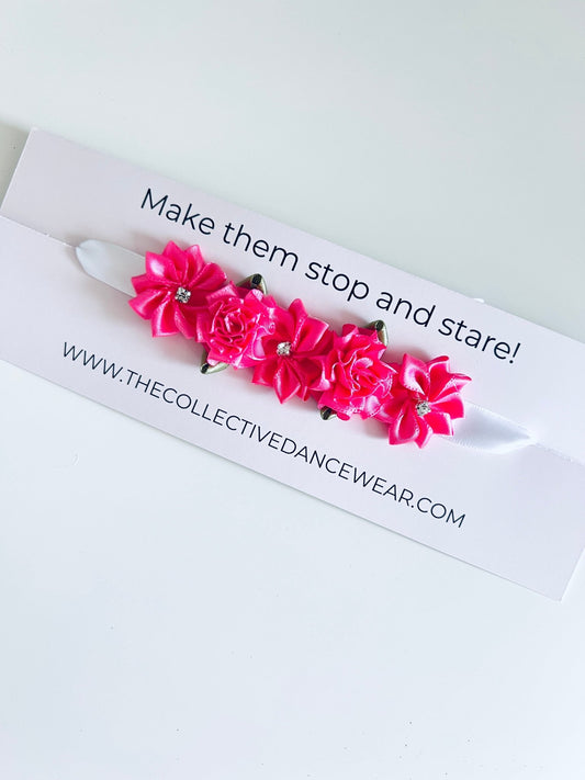 Bun Wrap - Bright Pink Flowers - THE COLLECTIVE DANCEWEARBun Wrap - Bright Pink FlowersmBun wrapTHE COLLECTIVE DANCEWEAR