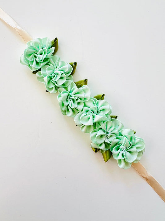 Bun Wrap - Mint Peonies - THE COLLECTIVE DANCEWEARBun Wrap - Mint PeoniesmBun wrapTHE COLLECTIVE DANCEWEAR