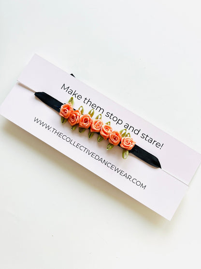 Bun Wrap - Peach Roses - THE COLLECTIVE DANCEWEARBun Wrap - Peach Roses#mBun wrapTHE COLLECTIVE DANCEWEAR