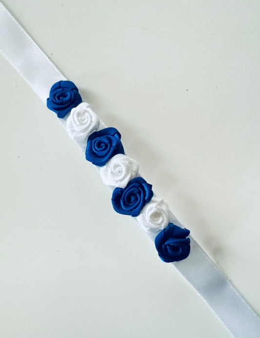Bun Wrap - Royal Blue And White Roses - THE COLLECTIVE DANCEWEARBun Wrap - Royal Blue And White RosesmBun wrapTHE COLLECTIVE DANCEWEAR