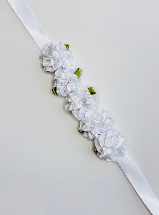 Bun Wrap - White Peonies - THE COLLECTIVE DANCEWEARBun Wrap - White PeoniesmBun wrapTHE COLLECTIVE DANCEWEAR