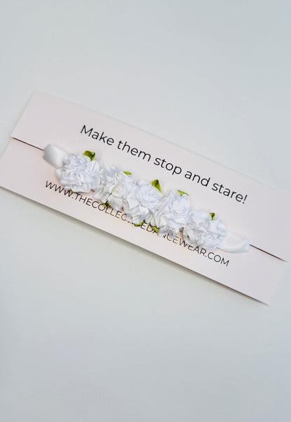 Bun Wrap - White Peonies - THE COLLECTIVE DANCEWEARBun Wrap - White PeoniesmBun wrapTHE COLLECTIVE DANCEWEAR