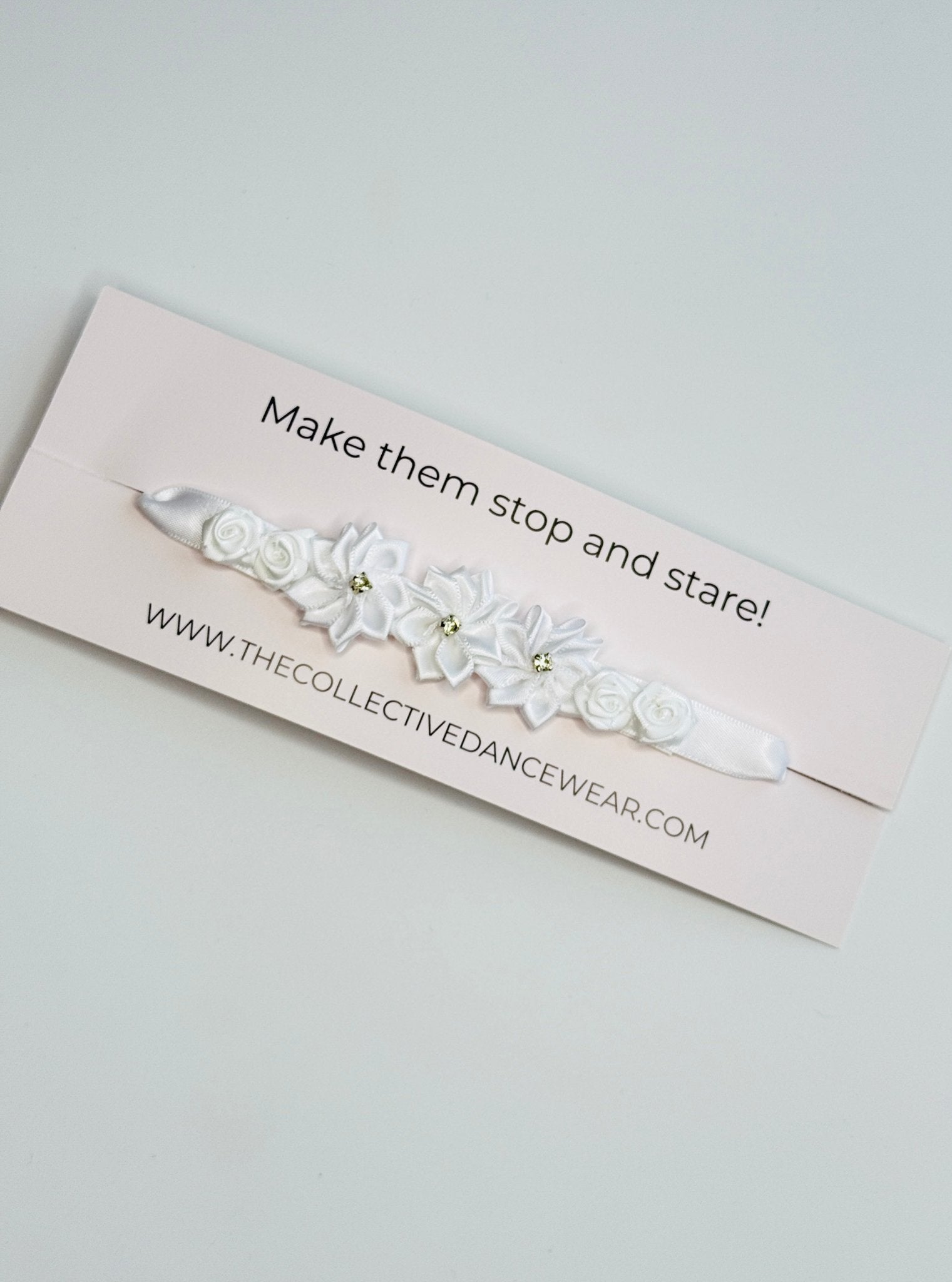 Bun Wrap - White Sparkly Roses - THE COLLECTIVE DANCEWEARBun Wrap - White Sparkly RosesmBun wrapTHE COLLECTIVE DANCEWEAR