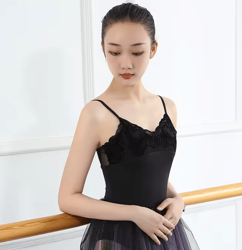 Camisole Leotard With Flock Detail - THE COLLECTIVE DANCEWEARCamisole Leotard With Flock DetailmLeotardTHE COLLECTIVE DANCEWEAR